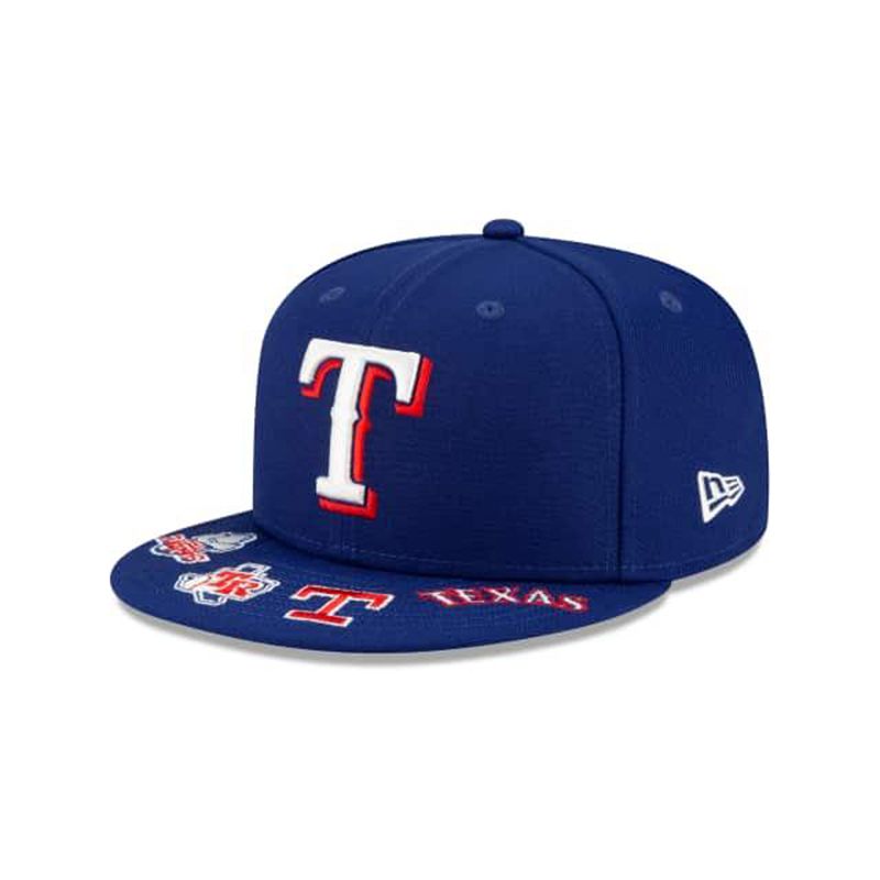 MLB Texas Rangers Visor Hit 59Fifty Fitted (QDT6926) - Blue New Era Caps